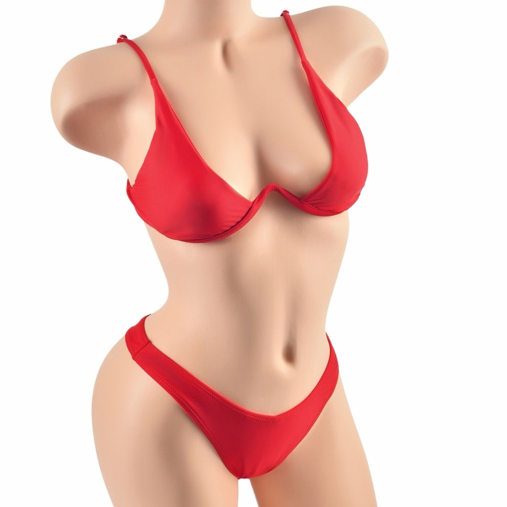 Red Two-Piece Bikini Set